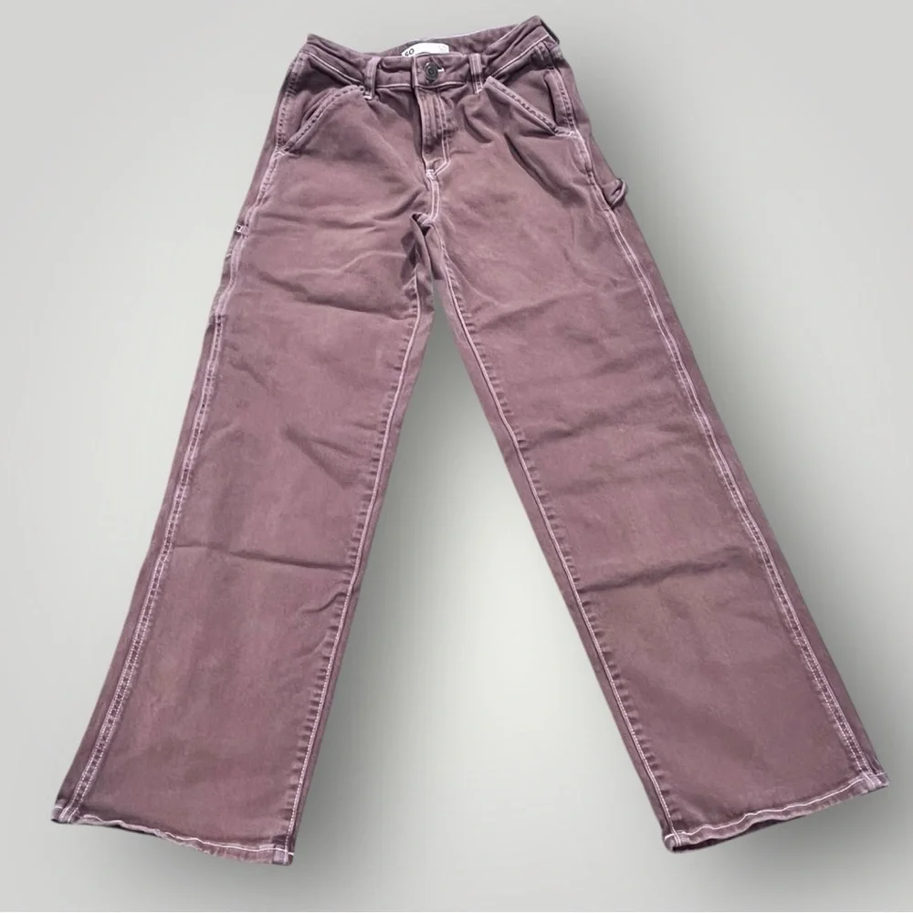 SO Brown Denim Pants Wide Leg - High Waist Carpenter - Picture 1 of 15